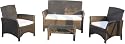 Ambientehome 63842 4tlg. Loungegruppe Lubango III Polyrattan bicolor braun / hellbraun