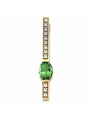 10K Yellow Gold Oval Cut Emerald and Diamond Pendant -- LIFETIME WARRANTY