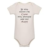Knit Baby Infant Bodysuit Onesie - 5.8oz.100% Organic Cotton Jersey Knit - 3 snap bottom - natural color If you think I'm cute you should see my Aunt