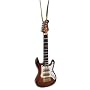 Miniature Brown Stratocaster Electric Guitar Christmas Ornament 4"