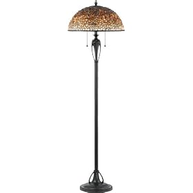 Quoizel Tiffany 61 1/2 -Inch Floor Lamp with Fossil Stone Shade,Burnt Cinnamon finish #TFFS9362BC