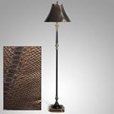 Antique Black Faux Skin Shade Floor Lamp (61 inches tall)