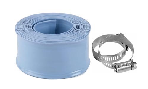 50' Blue Commercial Grade Vinyl Swimming Pool Backwash Hose