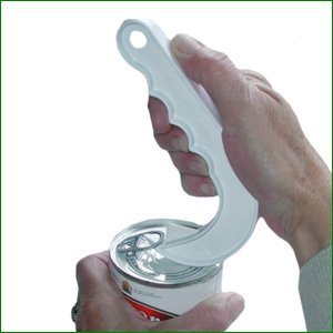 a white handle for opening ring pull cans