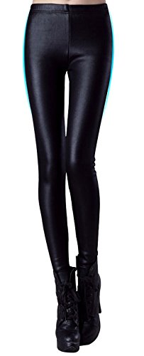 (Barsado) 美脚に見える おしゃれ 裏起毛 暖かい レザー 調 レディース スキニー レギンス パンツ