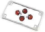 Chris Products License Plate Frame With Reflectors Red 0602
