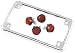 Chris Products License Plate Frame With Reflectors Red