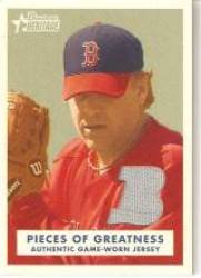 2006 Bowman Heritage Pieces of Greatness White #PG-CS Curt Schilling - Boston Red Sox (Piece of Authentic Game Used Jersey - Serial #'d to 49) (Baseball Cards)
