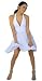Romantic Short Sophisticated Fashionable Classic Deep-V Halter Dress with Pleated Skirt from Hot Fash Dresses - SHOWSTOPPER White