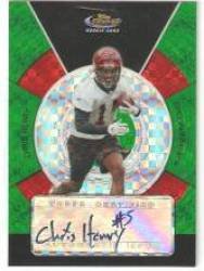 2005 Finest Green Xfractors #165 Chris Henry - Cincinnati Bengals (RC - Rookie Card - Autographed - Serial #d to 50) (Football Cards)