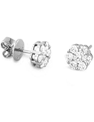 1.00ct tw Diamond Cluster Earring set in 18k White Gold