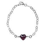Crystal Childrens Heart Bracelet Made with SWAROVSKI ELEMENTS Crystal Sterling Silver Adjustable Length