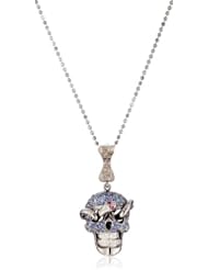 Borgioni Skull and Snake Necklace with Crossbones Bail Necklace
