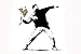 LAMINATED Banksy Flower Thrower Mini Poster Measures 24" x 17" (61 x 43 cm)