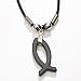 Hematite Jesus Fish Necklace