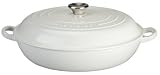 Le Creuset Enameled Cast-Iron 3-1/2-Quart Braiser, White