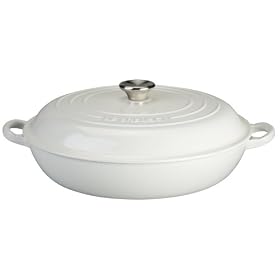 Le Creuset Enameled Cast-Iron 3-1 2-Quart Braiser, White by Le Creuset