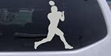 Car Sport-Football Player Sports Car Window Wall Laptop Decal Sticker -- Silver 7.5in X 6in