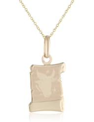 14k Yellow Gold Zodiac Pendant Necklace Jan-Dec Necklace, 18"