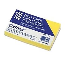 Recycled Oxford Colored Index Cards, Unruled, 3"x5", Canary, 100/Pack ESS7320CAN