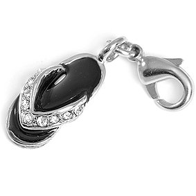 Charms Anhänger für Bettelarmband FlipFlop schwarz mit Strass Erfahrungsbericht Charms