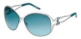 Just Cavalli Women's JC217 Round Sunglasses,Shiny Light Ruthenium Frame/Gradient Torquoise Lens,one size