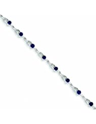 Genuine 14K White Gold White Gold Diamond And Sapphire Bracelet 4 Grams Of Gold 100% Satisfaction Guaranteed.