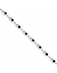 2.5 Carat 14K White Gold Diamond and Sapphire Bracelet