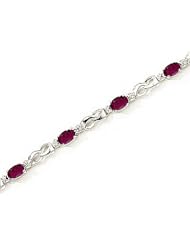 14kt Yellow Gold Oval Ruby and Diamond Bracelet