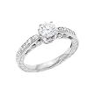 Sterling Silver Rhodium Engagement Ring with Clear CZ - Size: 5-9
