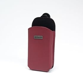 Click here to buy Premium Red Leather Low Profile Vertical Jacket for Motorola Krzr with Clip By Prima Cases by Prima Cases, LLC.