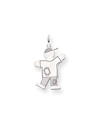 14k White Gold Kid Charm