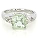 9K White Gold 1.794ct Green Amethyst & White Topaz Ring - Size N