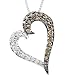 The Jewelers Collection Chocolate & White Diamond Heart Necklace, 18"