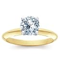 0.75 Carat G/SI3 Round Certified Diamond Solitaire Engagement Ring in 18ct Solid Yellow Gold