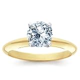 038 Carat Hsi1 Round Certified Diamond Solitaire Engagement Ring In 18ct Solid Yellow Gold