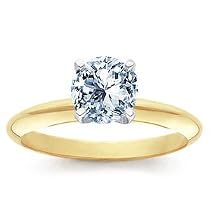 0.26 Carat G/SI3 Round Certified Diamond Solitaire Engagement Ring in 18ct Solid Yellow Gold