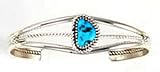 By Navajo Artist: Brenda Etsitty: Sterling-silver Natural Sleeping Beauty Turquoise Womens Bracelet
