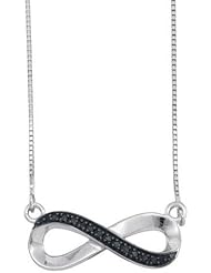 0.06ctw Black Round Diamond Infinity Pendant