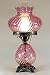 Summit Swirl Two Piece Pink Glass Hurricane Table Lamp