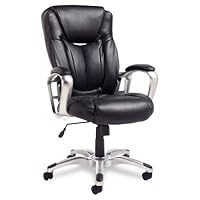 Carrera High Back Leather Chair Black Leather/Silver Aluminum Frame