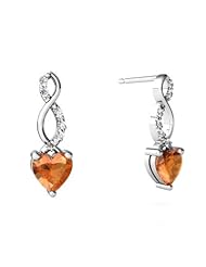 Genuine Fire Opal 14kt White Gold Earrings
