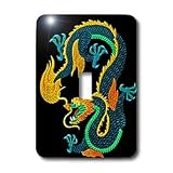 Lee Hiller Designs Embroidery Prints Chinese Dragon - Chinese Dragon IV - Light Switch Covers - single toggle switch