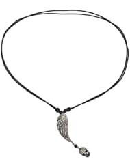 Gemstones Diamond Necklace Skull Wing Charm Sterling Silver Macrame Fashion Jewelry