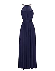 Sexy Lace Sheer Chiffon Halter Evening Dress/Bridesmaid Dress/Prom Dress 