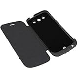 Generic 3200mah Mobile Portable Power Bank External Battery Emergency Charger Pu Leathe Stand Flip Case Cover (Black)