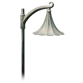 Antique Silver Scalloped Shade 25 1/2" High Path Light