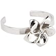 Sterling Silver 925 Cubic Zirconia Flower Bloom Adjustable Toe Ring