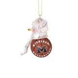 Michigan Wolverines 2.5 Acrylic Basketball Snowman Holiday Ornament - NCAA College Athletics