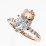 ハロー キティ × 李家 幽竹 × スワロフスキー 【限定 オフィシャル コラボ】 ハート リング 9号 【ピンクゴールド】≪Hello Kitty swarovski≫ リング ピンクゴールド